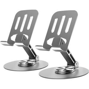 Cell Phone Stand, Multi-Angel Adjustable 360° Rotation Non-Slip Metal 2PCS